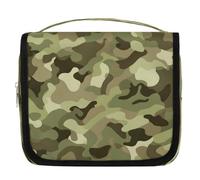 Mexpekil Borsa da toilette da viaggio da appendere per donne, verde mimetico, grande, portatile, organizer per trucchi e cosmetici, per ragazze e ragazzi