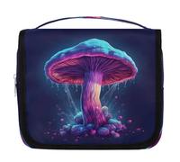 Mexpekil Borsa da toilette da viaggio da appendere per donne viola fungo magico grande borsa per il trucco portatile organizer per cosmetici borse per ragazze ragazzi