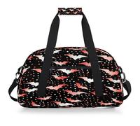 Mexpekil Borsa da viaggio a pois con pipistrello, per ragazze e ragazzi, borsa da viaggio per il fine settimana, impermeabile, per sport, danza, scuola, pratica