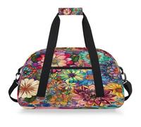 Mexpekil Borsa da viaggio colorata con mandala floreale per ragazze e ragazzi borse da viaggio per il fine settimana borsa impermeabile per sport danza scuola pratica