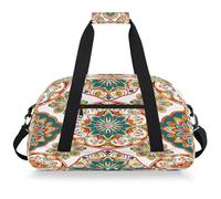 Mexpekil Borsa da viaggio colorata con mandala geometrico, borsa da palestra per ragazze e ragazzi, borsa da viaggio per il fine settimana, impermeabile, per sport, danza, scuola, pratica