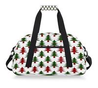 Mexpekil Borsa da viaggio con albero di Natale rosso e verde, borsa da palestra per ragazze e ragazzi, borsa da viaggio per il fine settimana, impermeabile, per sport, danza, scuola, pratica