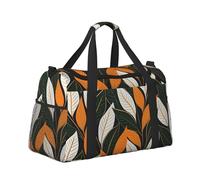 Mexpekil Borsa da viaggio con foglie artistiche, borsa da viaggio, impermeabile, per sport, palestra, danza, grande, weekender, per la notte, pieghevole, da viaggio, per donne e uomini, Foglie d'arte,