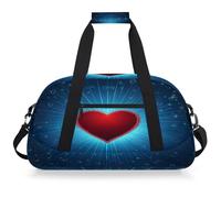 Mexpekil Borsa da viaggio da palestra con simbolo del cuore rosso, per ragazze e ragazzi, borsa da viaggio per il fine settimana, impermeabile, per sport, danza, scuola, pratica