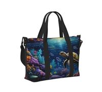 Mexpekil Borsa da viaggio impermeabile, borsa sportiva, grande, fine settimana, pernottamento, bagaglio a mano, borsa per il volo Art Lake Turtle, taglia unica, Art Lake Turtle, taglia unica