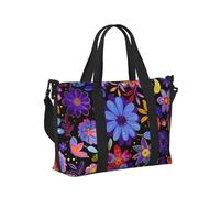 Mexpekil Borsa da viaggio impermeabile per sport palestra borsa grande weekend borsa da trasporto bagaglio a mano per volare fiori con motivo colorato taglia unica, Fiori Con Motivo Colorato, Taglia