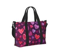 Mexpekil Borsa da viaggio impermeabile per sport palestra grande weekend borsa borsa da trasporto bagaglio a mano per volare cuori neon love taglia unica, Cuori Neon Love, Taglia unica