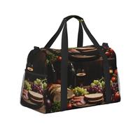 Mexpekil Borsa da viaggio per cibo vino rosso frutta borsa da viaggio a mano borsa impermeabile sport palestra danza borsa grande weekender pernottamento borsa da viaggio pieghevole per donne uomini,