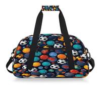 Mexpekil Borsa da viaggio per palla da calcio scura per ragazze e ragazzi, borsa da viaggio per il fine settimana borsa impermeabile per sport danza scuola pratica