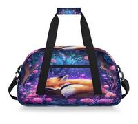 Mexpekil Borsa da viaggio per ragazze e ragazzi, con motivo foresta di rose che dorme, con volpe, impermeabile, per sport, danza, scuola, pratica