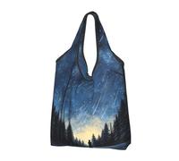 Mexpekil Borsa della spesa pieghevole Meteor Shower riutilizzabile impermeabile Tote Bag per lo shopping quotidiano