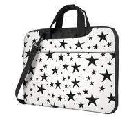 Mexpekil Borsa per computer portatile, impermeabile, borsa a tracolla portatile con tracolla rimovibile, valigetta per donne e uomini, Stelle nere, 14 Inch