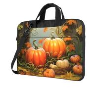 Mexpekil Borsa per computer portatile, impermeabile, borsa a tracolla portatile con tracolla rimovibile, valigetta per donne e uomini, Zucche Art Wood, 13 Inch