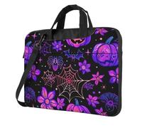 Mexpekil Borsa per computer portatile, impermeabile, borsa a tracolla portatile con tracolla rimovibile, valigetta per donne e uomini, Fiore Di Zucca Viola, 15.6 Inch