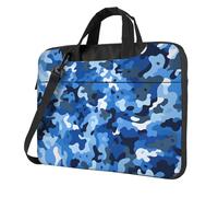 Mexpekil Borsa per computer portatile, impermeabile, borsa a tracolla portatile con tracolla rimovibile, valigetta per donne e uomini, Art Blue Camouflage, 13 Inch