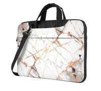 Mexpekil Borsa per computer portatile, impermeabile, borsa a tracolla portatile con tracolla rimovibile, valigetta per donne e uomini, Marmo bianco., 14 Inch
