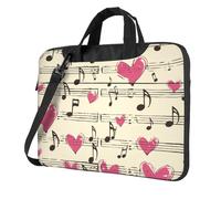 Mexpekil Borsa per computer portatile, impermeabile, borsa a tracolla portatile con tracolla rimovibile, valigetta per donne e uomini, Cuore Nota Musicale, 14 Inch