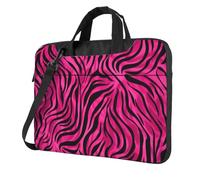 Mexpekil Borsa per computer portatile, impermeabile, borsa a tracolla portatile con tracolla rimovibile, valigetta per donne e uomini, Stampa zebrata rosa, 14 Inch