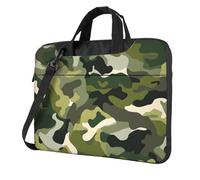 Mexpekil Borsa per computer portatile, impermeabile, borsa a tracolla portatile con tracolla rimovibile, valigetta per donne e uomini, Verde Camouflage Art, 13 Inch