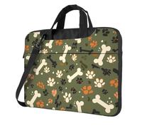Mexpekil Borsa per computer portatile, impermeabile, borsa a tracolla portatile con tracolla rimovibile, valigetta per donne e uomini, Zampa di ossa di cane., 15.6 Inch