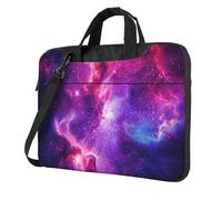 Mexpekil Borsa per computer portatile, impermeabile, borsa a tracolla portatile con tracolla rimovibile, valigetta per donne e uomini, Galassia Rosa Viola, 13 Inch