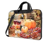 Mexpekil Borsa per computer portatile, impermeabile, borsa a tracolla portatile con tracolla rimovibile, valigetta per donne e uomini, Cibo Vino, 14 Inch