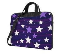 Mexpekil Borsa per computer portatile, impermeabile, borsa a tracolla portatile con tracolla rimovibile, valigetta per donne e uomini, Stella Viola Cielo, 15.6 Inch