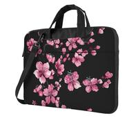 Mexpekil Borsa per computer portatile, impermeabile, borsa a tracolla portatile con tracolla rimovibile, valigetta per donne e uomini, Fiori di ciliegio rosa., 14 Inch