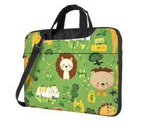 Mexpekil Borsa per computer portatile, impermeabile, borsa a tracolla portatile con tracolla rimovibile, valigetta per donne e uomini, Cartone animato Lion Giraffa, 13 Inch