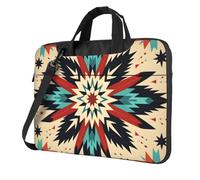 Mexpekil Borsa per computer portatile, impermeabile, borsa a tracolla portatile con tracolla rimovibile, valigetta per donne e uomini, Art Boho Floreale, 14 Inch