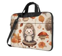 Mexpekil Borsa per computer portatile, impermeabile, borsa a tracolla portatile con tracolla rimovibile, valigetta per donne e uomini, Fungo carino della foresta di riccio, 14 Inch