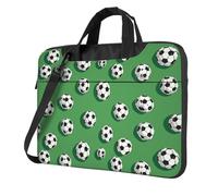 Mexpekil Borsa per computer portatile, impermeabile, borsa a tracolla portatile con tracolla rimovibile, valigetta per donne e uomini, Palloni da calcio verde, 14 Inch