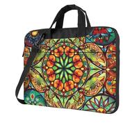 Mexpekil Borsa per computer portatile, impermeabile, borsa a tracolla portatile con tracolla rimovibile, valigetta per donne e uomini, Mandala colorato etnico indiano, 13 Inch