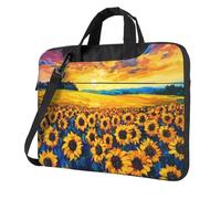 Mexpekil Borsa per computer portatile, impermeabile, borsa a tracolla portatile con tracolla rimovibile, valigetta per donne e uomini, Girasoli Cielo Giallo, 13 Inch