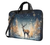 Mexpekil Borsa per computer portatile, impermeabile, borsa a tracolla portatile con tracolla rimovibile, valigetta per donne e uomini, Foresta di cervi d'arte, 13 Inch
