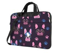 Mexpekil Borsa per computer portatile, impermeabile, borsa a tracolla portatile con tracolla rimovibile, valigetta per donne e uomini, Grazioso bulldog francese., 15.6 Inch