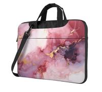 Mexpekil Borsa per computer portatile, impermeabile, borsa a tracolla portatile con tracolla rimovibile, valigetta per donne e uomini, Marmo Rosa Astratto, 15.6 Inch