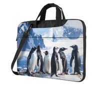 Mexpekil Borsa per computer portatile, impermeabile, borsa a tracolla portatile con tracolla rimovibile, valigetta per donne e uomini, Pinguini., 14 Inch