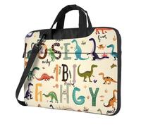 Mexpekil Borsa per computer portatile, impermeabile, borsa a tracolla portatile con tracolla, valigetta per donne e uomini, Dinosauri Alfabeto, 14 Inch