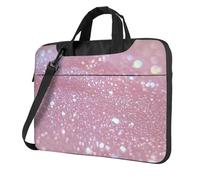 Mexpekil Borsa per computer portatile, impermeabile, borsa a tracolla portatile con tracolla, valigetta per donne e uomini, Motivo glitter rosa, 14 Inch