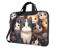 Mexpekil Borsa per computer portatile, impermeabile, borsa a tracolla portatile con tracolla, valigetta per donne e uomini, Graziosi gattini in stile cartone animato., 13 Inch