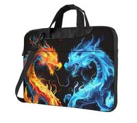 Mexpekil Borsa per computer portatile, impermeabile, borsa a tracolla portatile con tracolla, valigetta per donne e uomini, Draghi Incandescente, 13 Inch