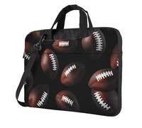 Mexpekil Borsa per computer portatile, impermeabile, borsa a tracolla portatile con tracolla, valigetta per donne e uomini, Palloni da calcio neri, 13 Inch