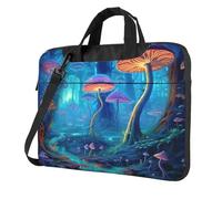 Mexpekil Borsa per computer portatile, impermeabile, borsa a tracolla portatile con tracolla, valigetta per donne e uomini, Foresta di funghi Magic Art, 15.6 Inch