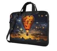 Mexpekil Borsa per computer portatile, impermeabile, borsa a tracolla portatile con tracolla, valigetta per donne e uomini, Mongolfiera cielo stellato, 15.6 Inch