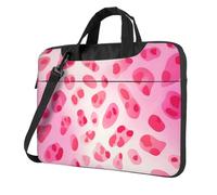 Mexpekil Borsa per computer portatile, impermeabile, borsa a tracolla portatile con tracolla, valigetta per donne e uomini, Motivo leopardato rosa, 13 Inch