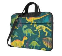 Mexpekil Borsa per computer portatile, impermeabile, borsa a tracolla portatile con tracolla, valigetta per donne e uomini, Scheletri Dinosauri, 15.6 Inch