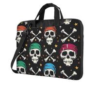 Mexpekil Borsa per computer portatile, impermeabile, borsa a tracolla portatile con tracolla, valigetta per donne e uomini, Teschio Ossa incrociate Stella, 15.6 Inch
