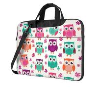 Mexpekil Borsa per computer portatile, impermeabile, borsa a tracolla portatile con tracolla, valigetta per donne e uomini, Gufi Colore Brillante, 13 Inch