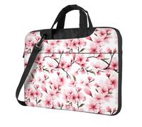 Mexpekil Borsa per computer portatile, impermeabile, borsa a tracolla portatile con tracolla, valigetta per donne e uomini, Fiori Di Ciliegio Giapponese Rosa, 15.6 Inch